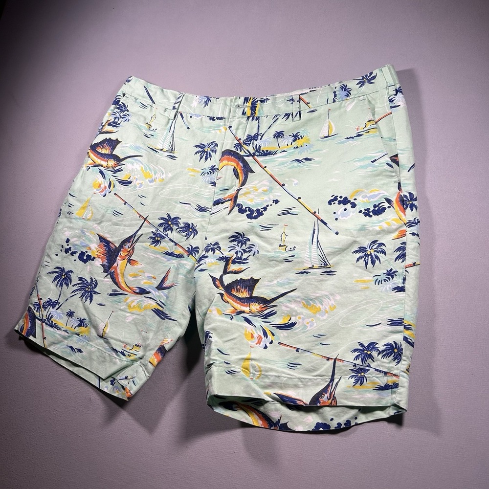 Polo Ralph Lauren Men's 40 Linen Blend Classic Fit 6" Shorts Sailfish Print